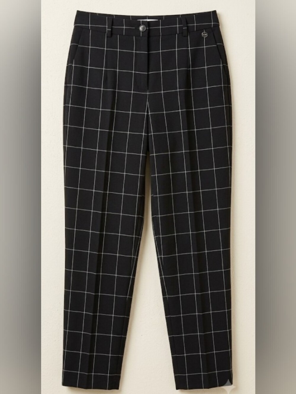 Black Windowpane Checkered High Waist Dress Pants (Sz 10) Fall Classic Business